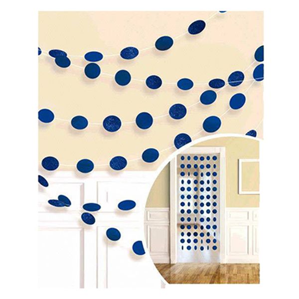 أمسكان - زينة خيوط دائرية - 7 قدم - عدد 6 - أزرق ملوكي