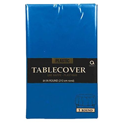 Amscan - Round Plastic Table Cover 84" - Bright Royal Blue