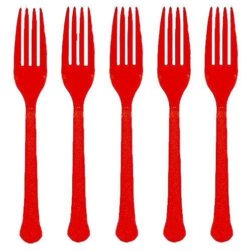 Amscan - Plastic Forks 20pcs - Apple Red