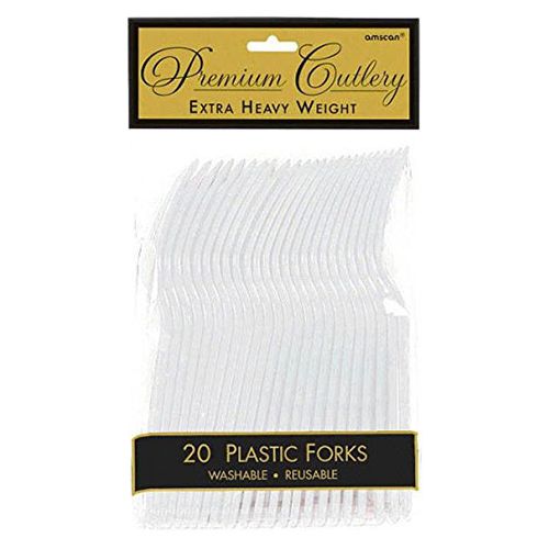 Amscan - Heavy Weight Plastic Party Forks 20pcs - Clear