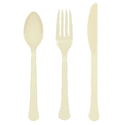 Amscan - Heavy Weight Assorted Cutlery 24pcs - Vanilla Creme
