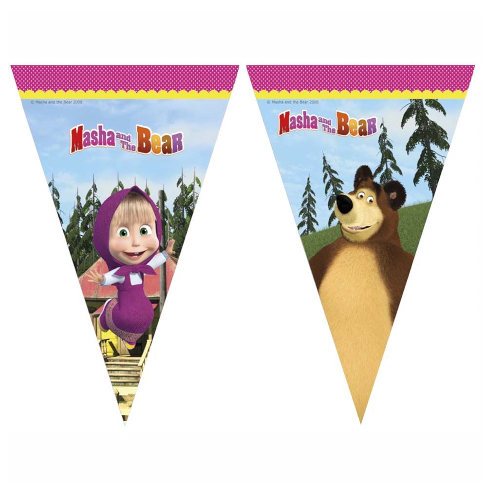 Party Centre - Masha And The Bear Triangle Flag Banner
