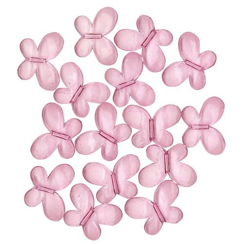 Party Centre - Gems Acrylic Pink Butterflies Confetti