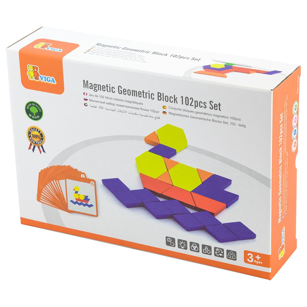 Viga - Magnetic Geometric Block Puzzle - 102pcs