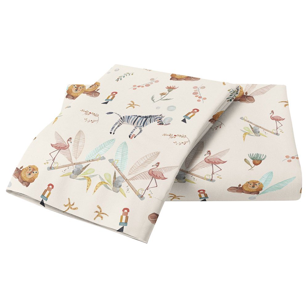 Boreas - Flamingo 100% Organic Cover Set Toddler - 160 x 200 cm - Beige
