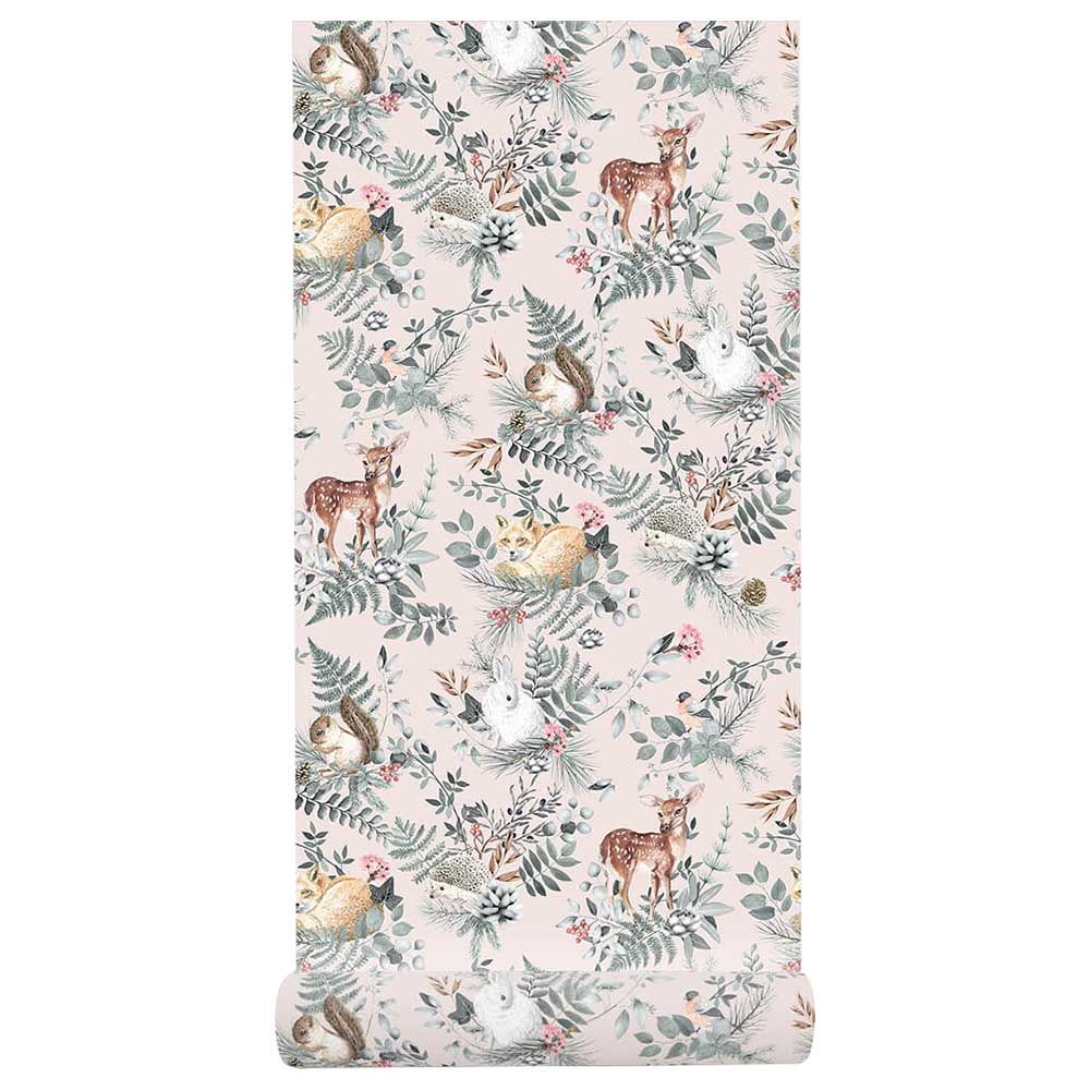 Paper Crew - Woodland Wallpaper - Pink