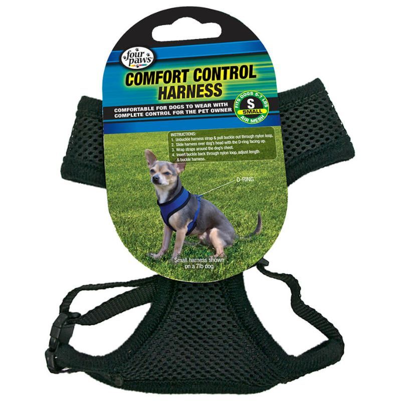 Four Paws - Comfort Control Harness Small Black 12/cs