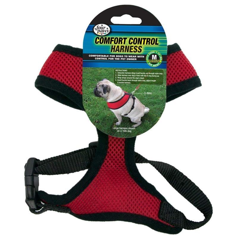 Four Paws - Comfort Control Harness Medium Red 12/cs