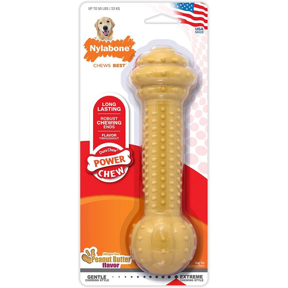 Nylabone - Dura Chew Barbell Peanut Butter Flavor Large