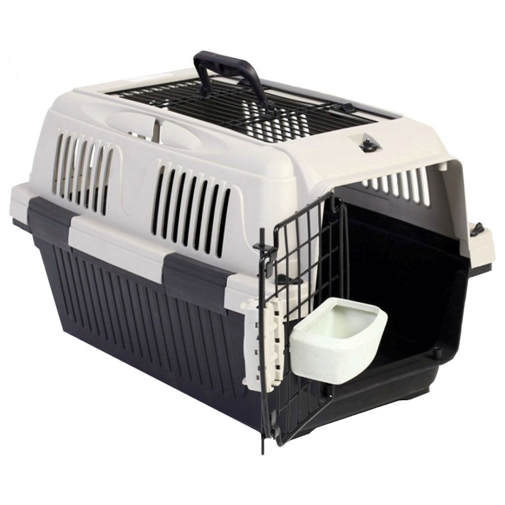 NutraPet - Dog & Cat Carrier Open Grill Top Dark Grey Box