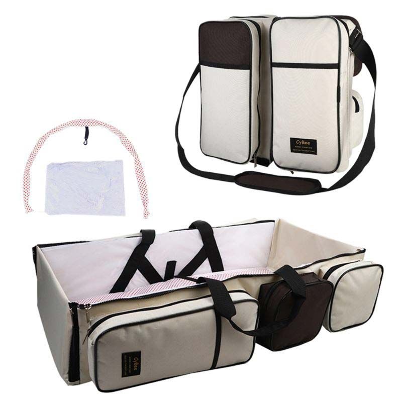 Cybee 9 In 1 Mummy Bag & Travel Bed & Diaper Bag - White