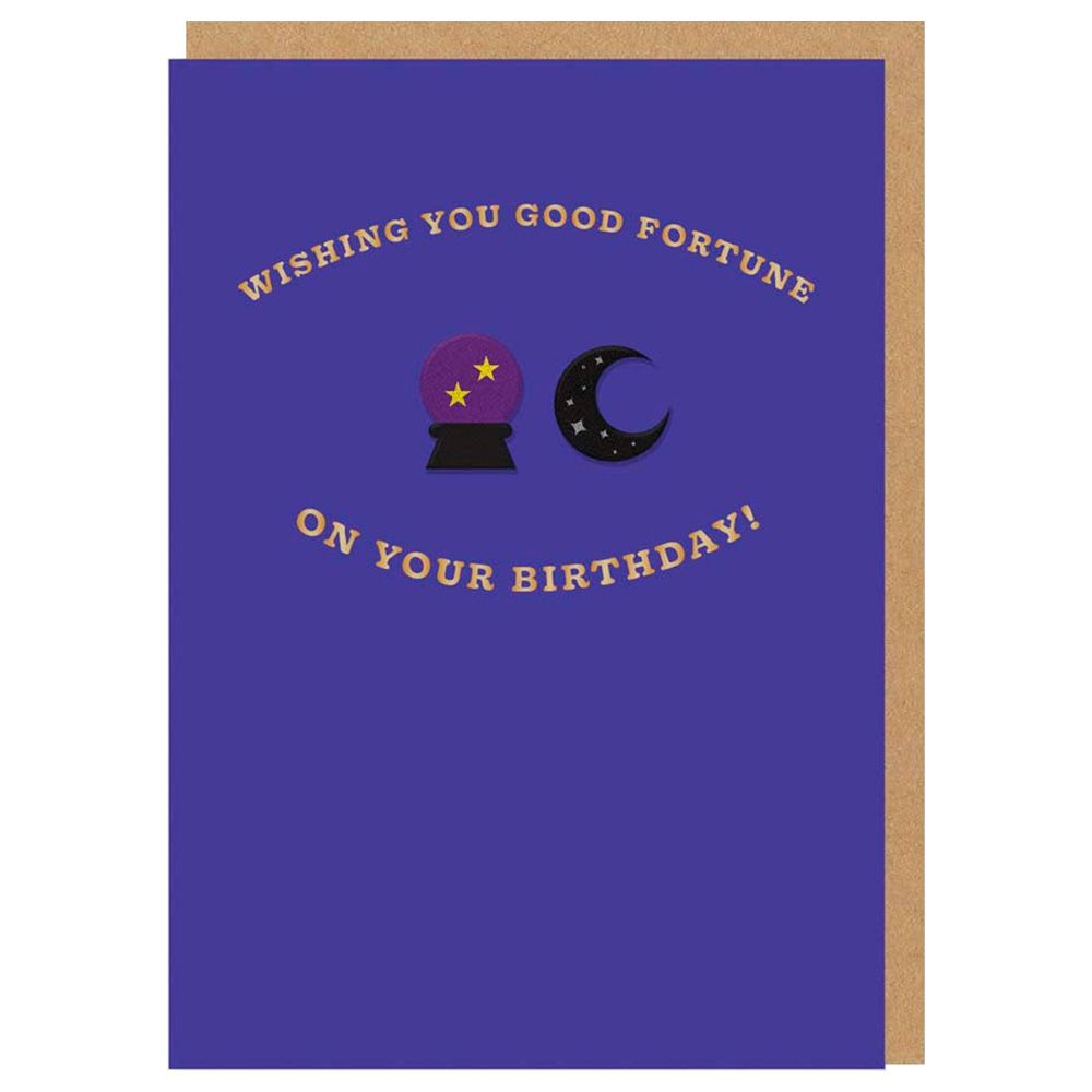 Ohh Deer - Crystal Ball & Moon, Good Fortune Birthday Card