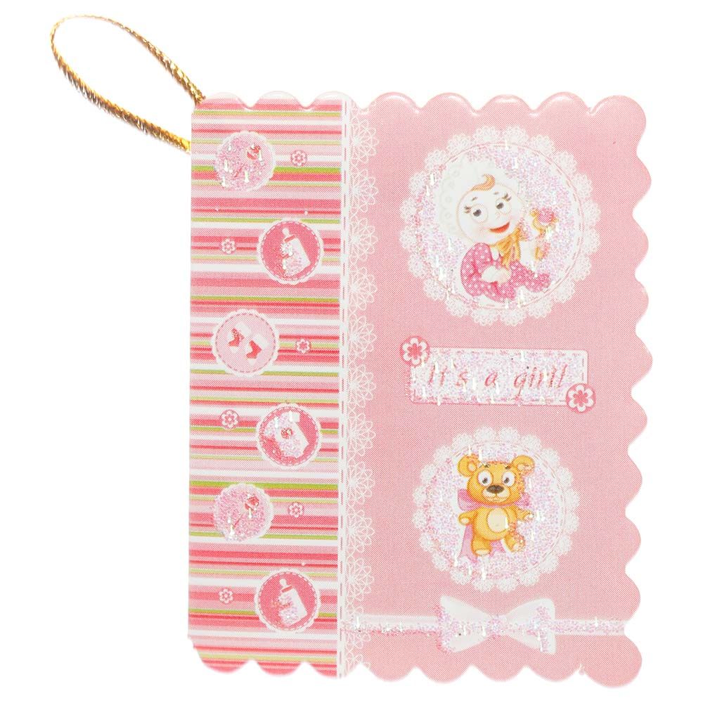 Pinak - It's A Girl Striped Gift Tag