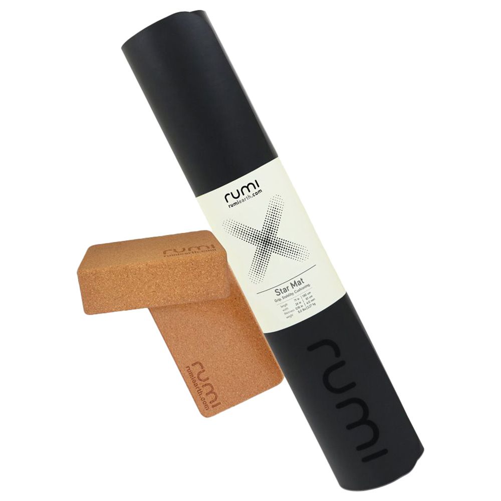 Rumi Earth - Star Yoga Mat & Yoga Black