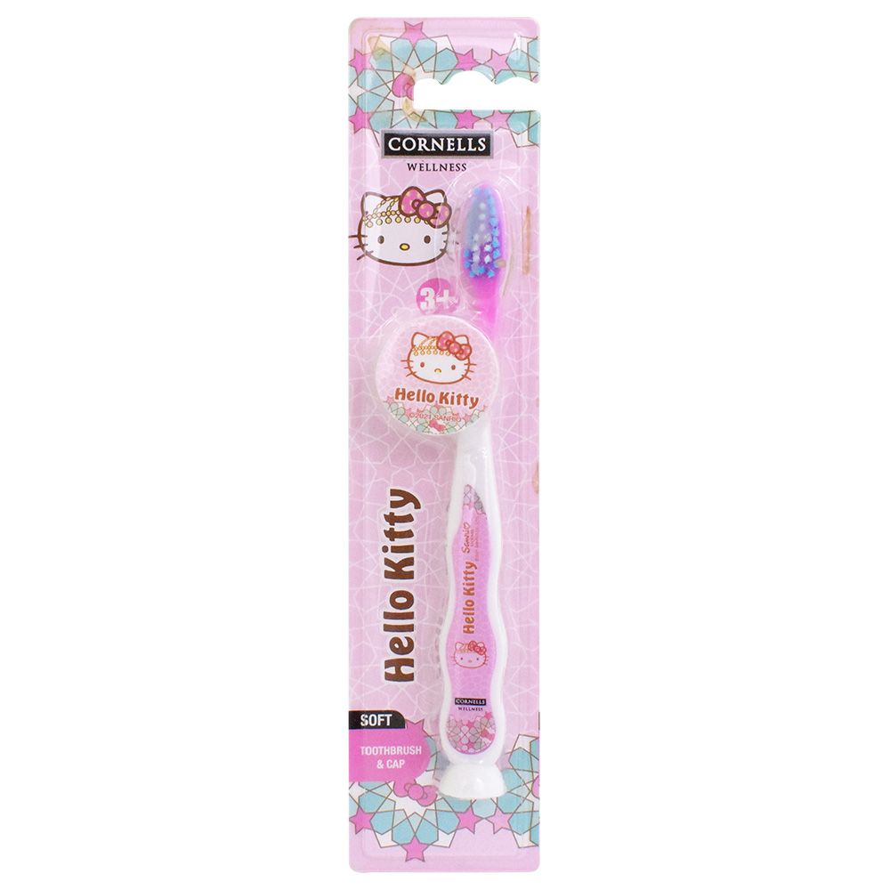 Cornells Wellness - Hello Kitty Toothbrush With Cap - Color May Vary
