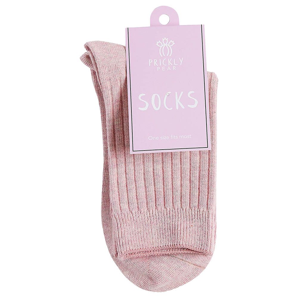 Prickly Pear - Ribbed Boot Socks - Pink