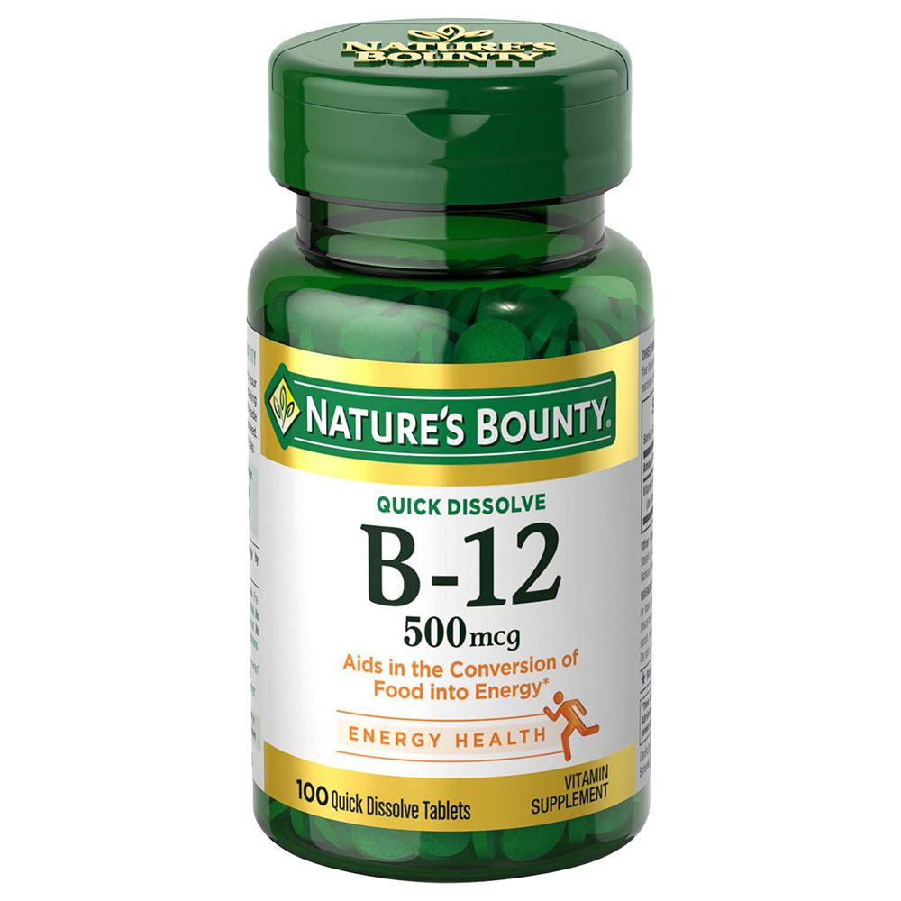 Nature's Bounty - Vitamin B12 Tablets - 500mcg - 100's