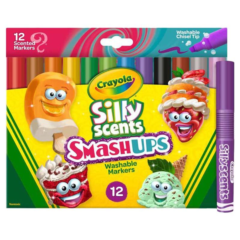 Crayola - Wedge Tip Scented Washable Markers - 12pcs