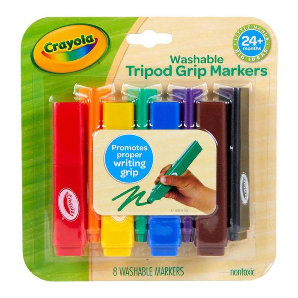 Crayola - My First Tripod Washable Markers For Toddlers 8 Ct