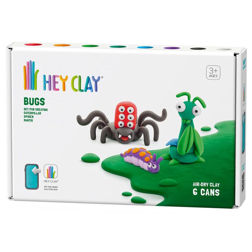 Hey Clay - DIY Bugs Modelling Air Dry Clay Kit - 6pcs