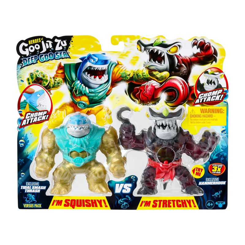 Heroes Of Goo Jit Zu - Deep Goo Sea Tidal Smash Thrash And Hammerhook Versus Pack