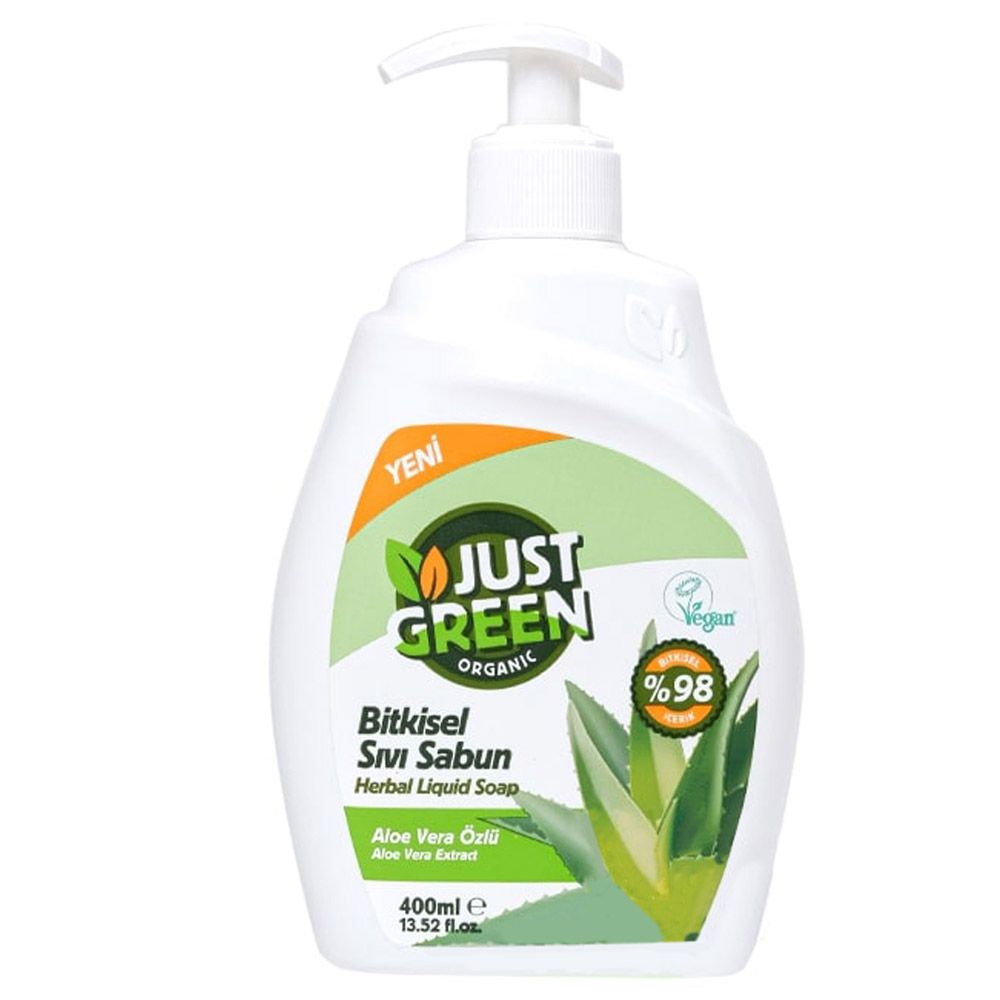Just Green Organic - Aloe Vera Herbal Liquid Hand Soap - 400ml
