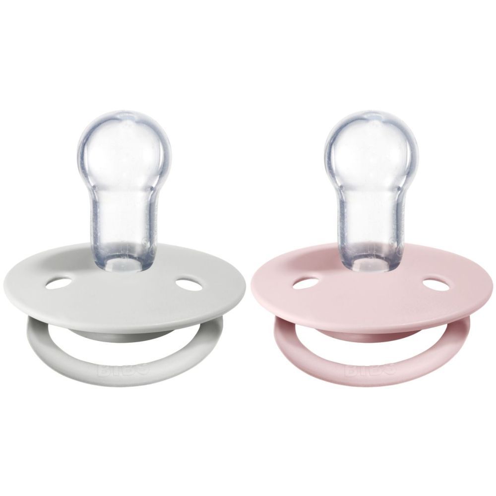 Bibs - Pacifier DeLux Silicone - 0-3Y - Pack of 2 - Haze/Blossom