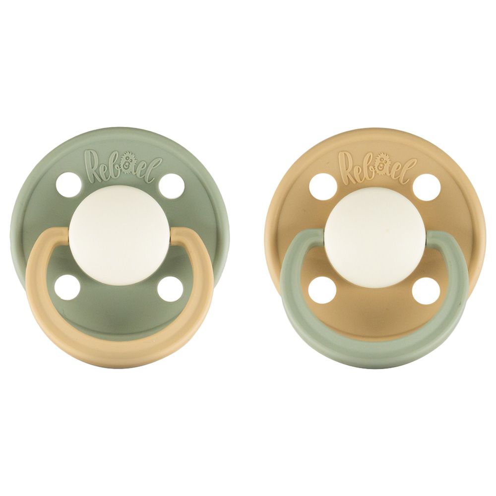 Rebael - Fashion Round Pacifier S2 6M+ - Pack of 2 - Lion/Dolphin