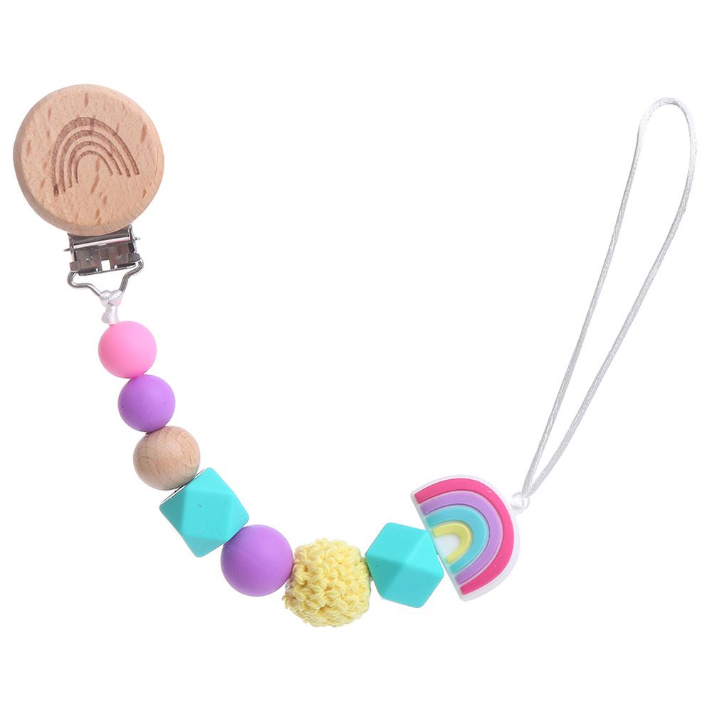 Factory Price - Sandi Silicone & Wooden Pacifier Clip