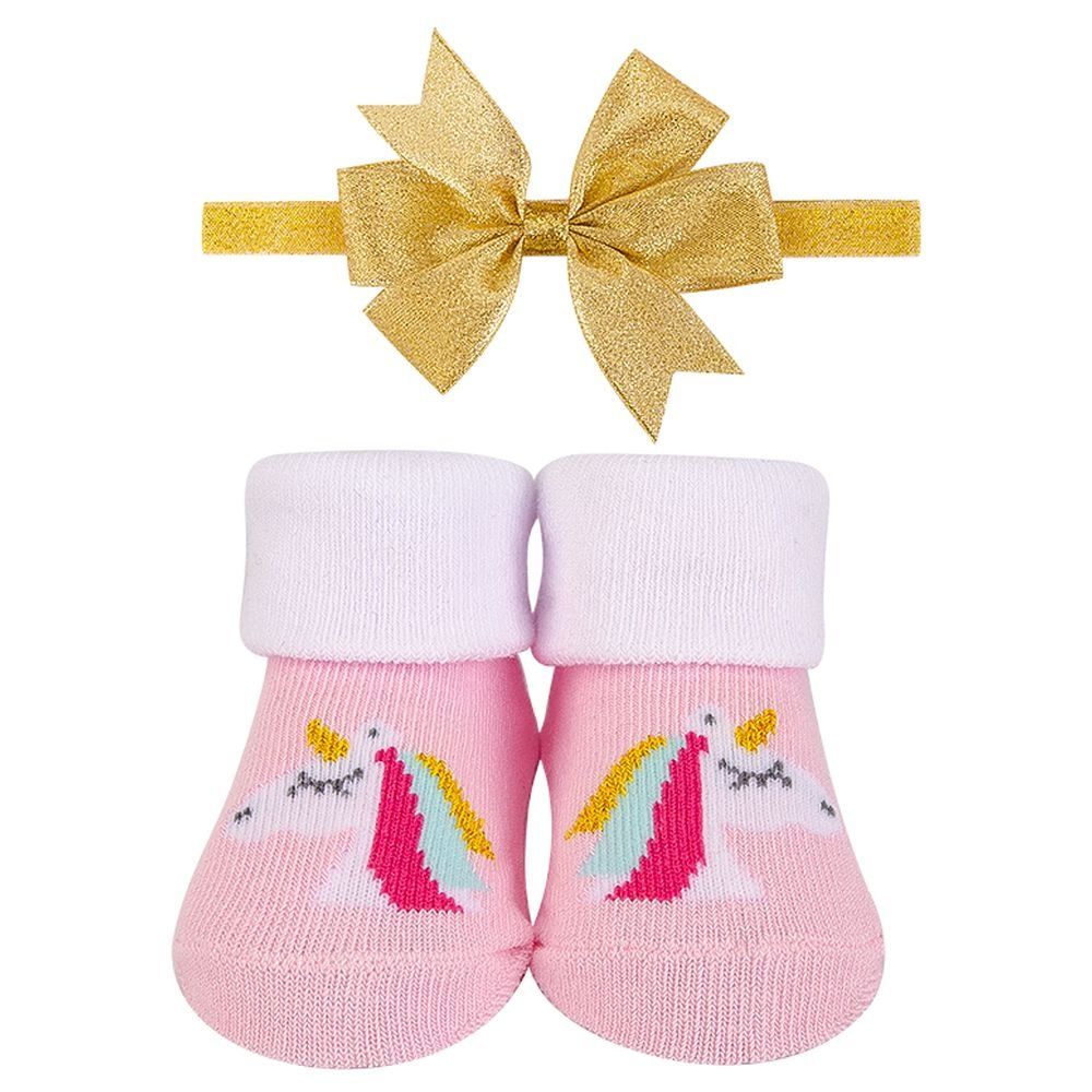 Luxe Rainbow Headband & sock Giftset 2pcs Set - Pink
