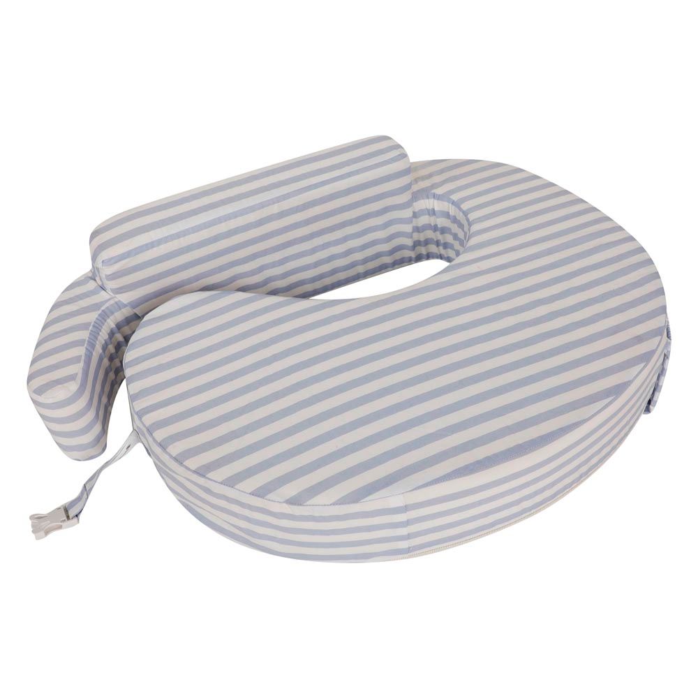 Sugar Sprinkle - Deluxe Organic Nursing Pillow - Blue Stripe