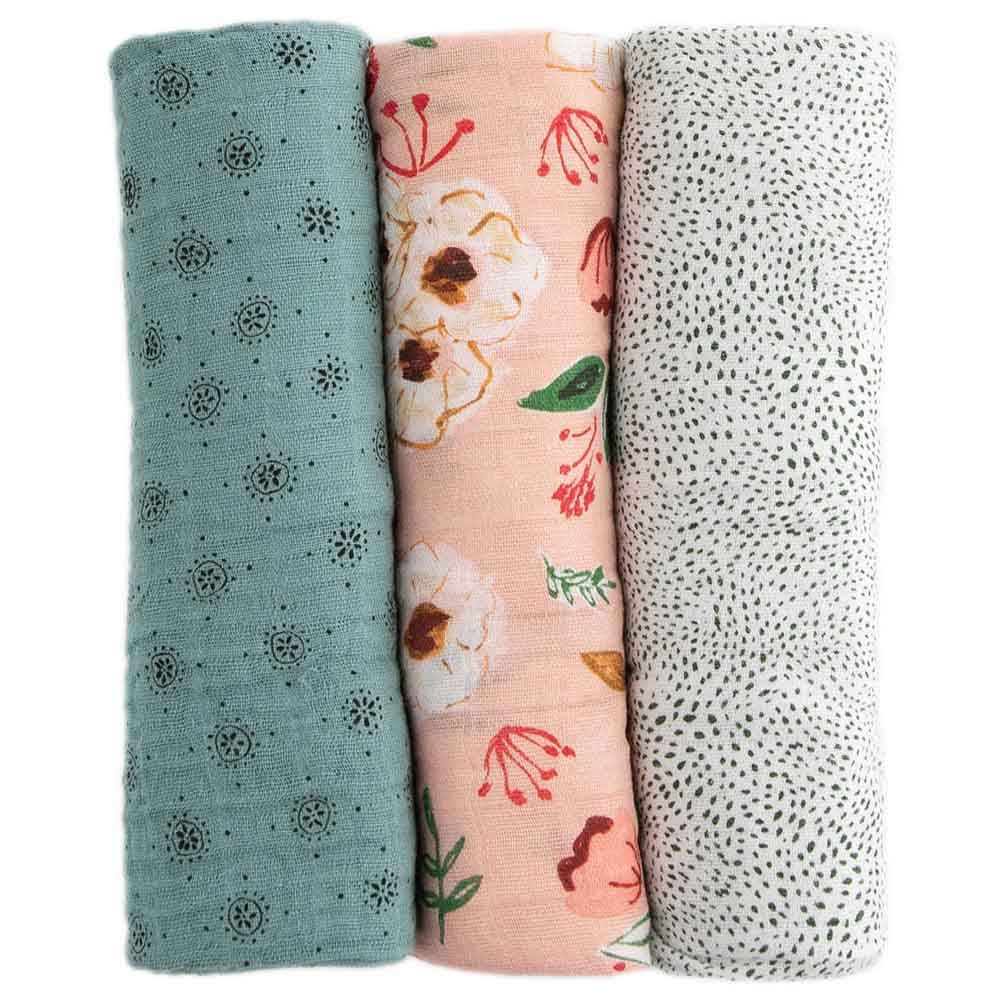 Little Unicorn - Muslin Swaddle Pack of 3 - Vintage Floral