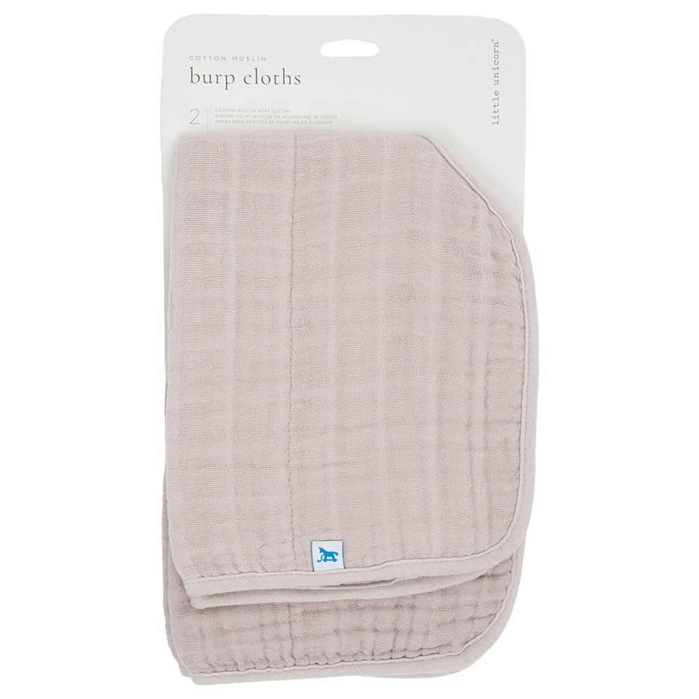 Little Unicorn - Cotton Muslin Burp Cloth - Pack of 2 - Porpoise