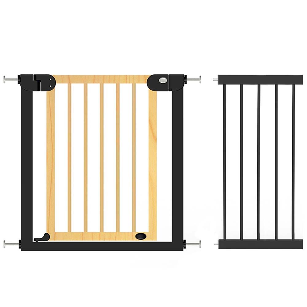 Baby Safe - Wooden Safety Gate W/ 35cm Black Extension - Natural Wood