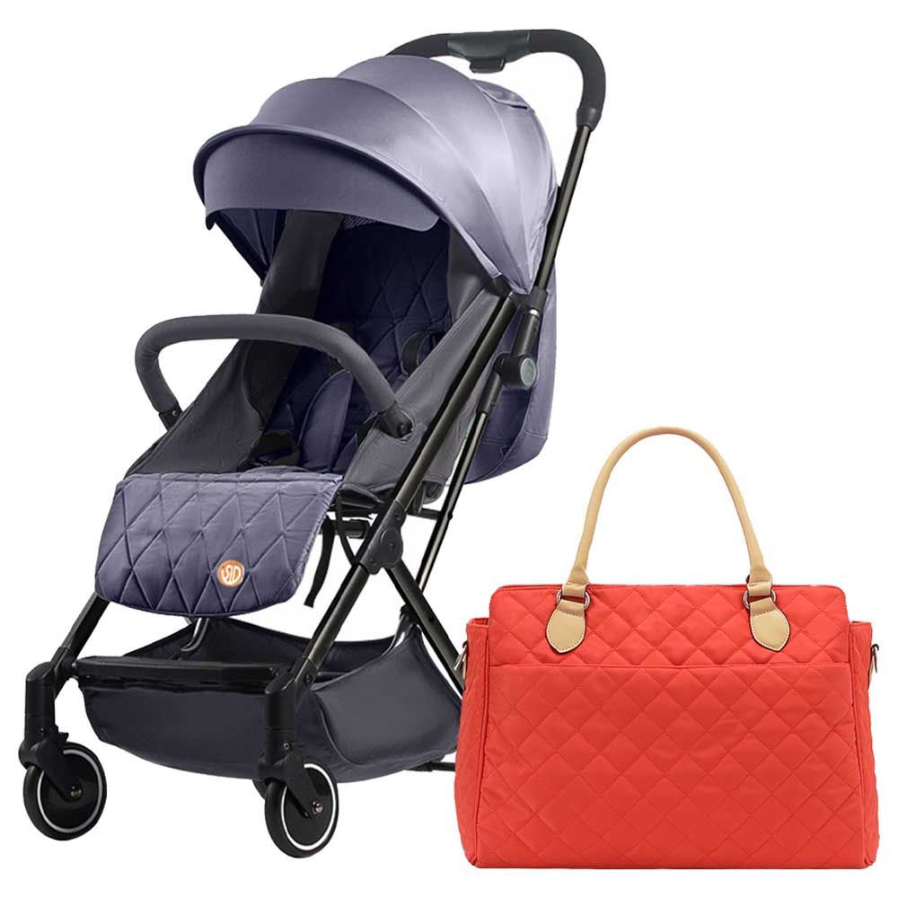 Teknum -Travel Lite Stroller W/ Sunveno Diaper Bag - Dark Grey