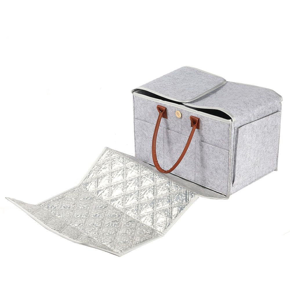 Little Story - 2-in-1 Diaper Caddy With Mat XL - Grey
