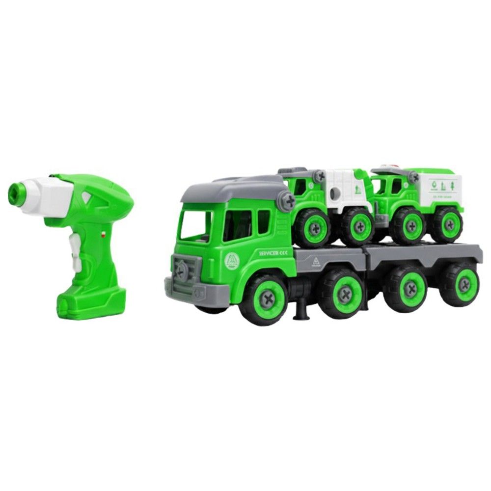 Little Story - Truck with 2 Mini Truck & Remote Control - Green