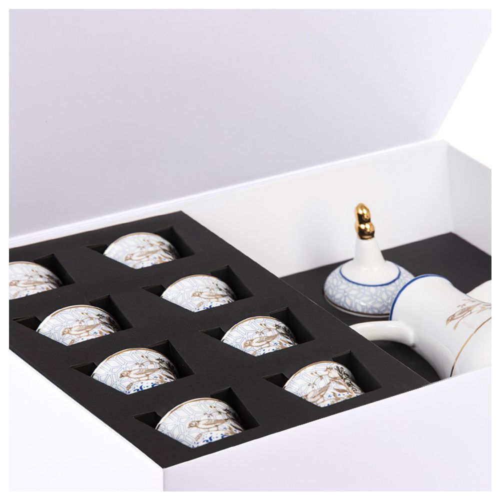 Silsal - Kunooz Dallah & Coffee Cup Set - Blue/Gold