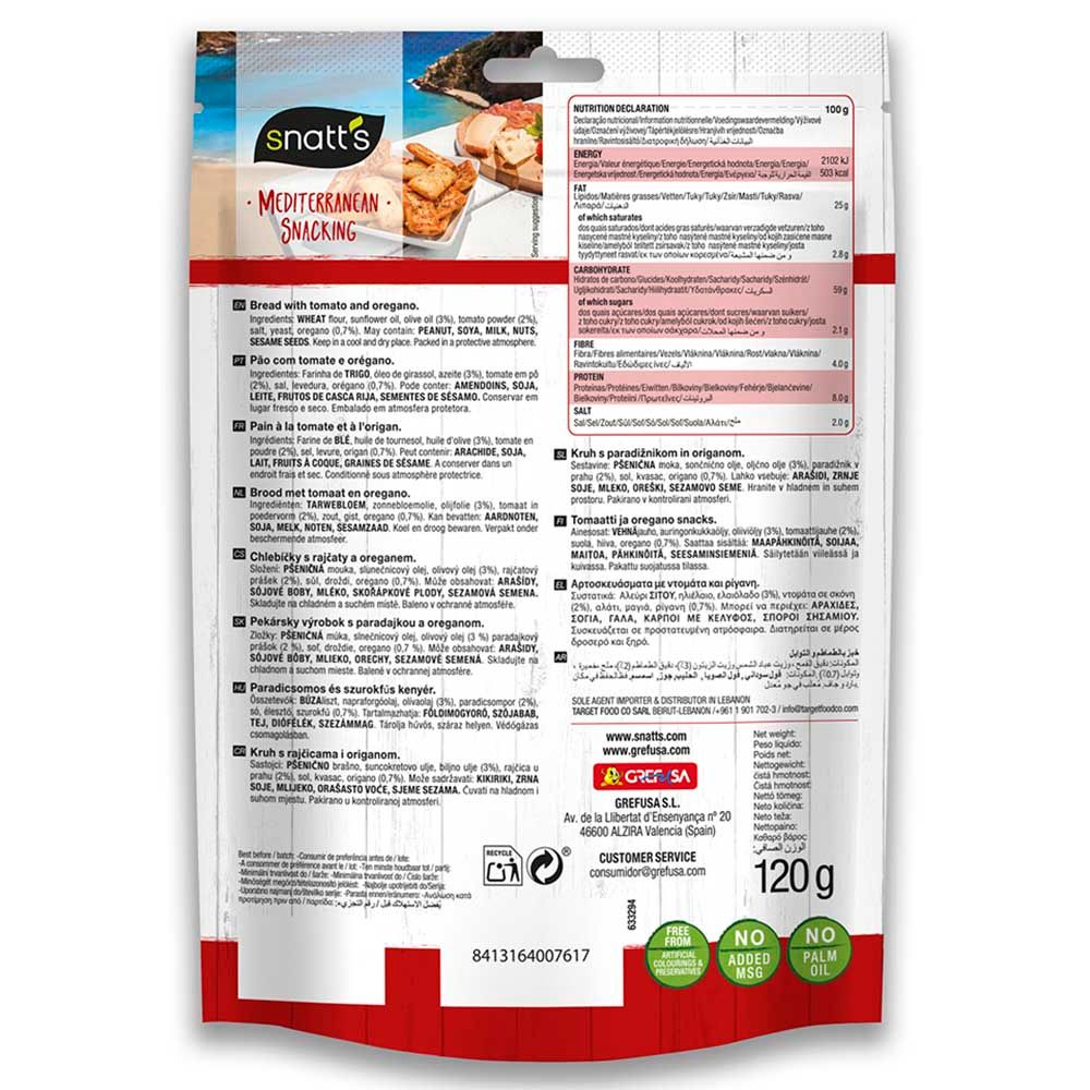 Snatt's - Bread Snacks Tomato & Oregano 120g