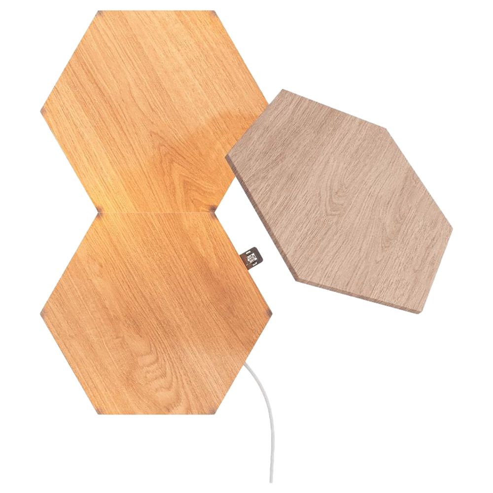 Nanoleaf Elements Hexagons Expansion Birchwood Pack Of 3