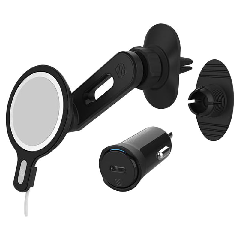 Scosche - Magic Mount In Vehicle 4-In-1 Wireless Charger - 20W - Black