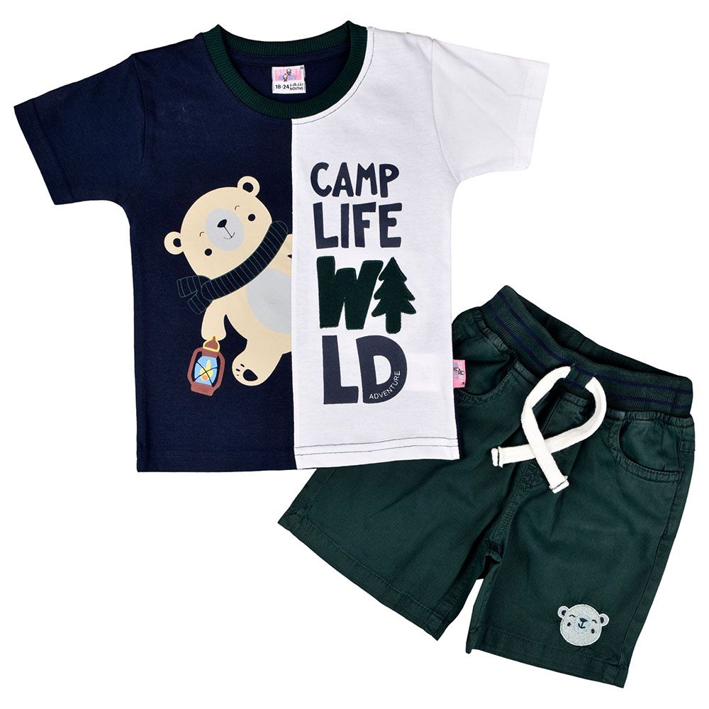 Smart Baby - 2pc-Set - Short Sleeves T-Shirt & Bermuda - Black