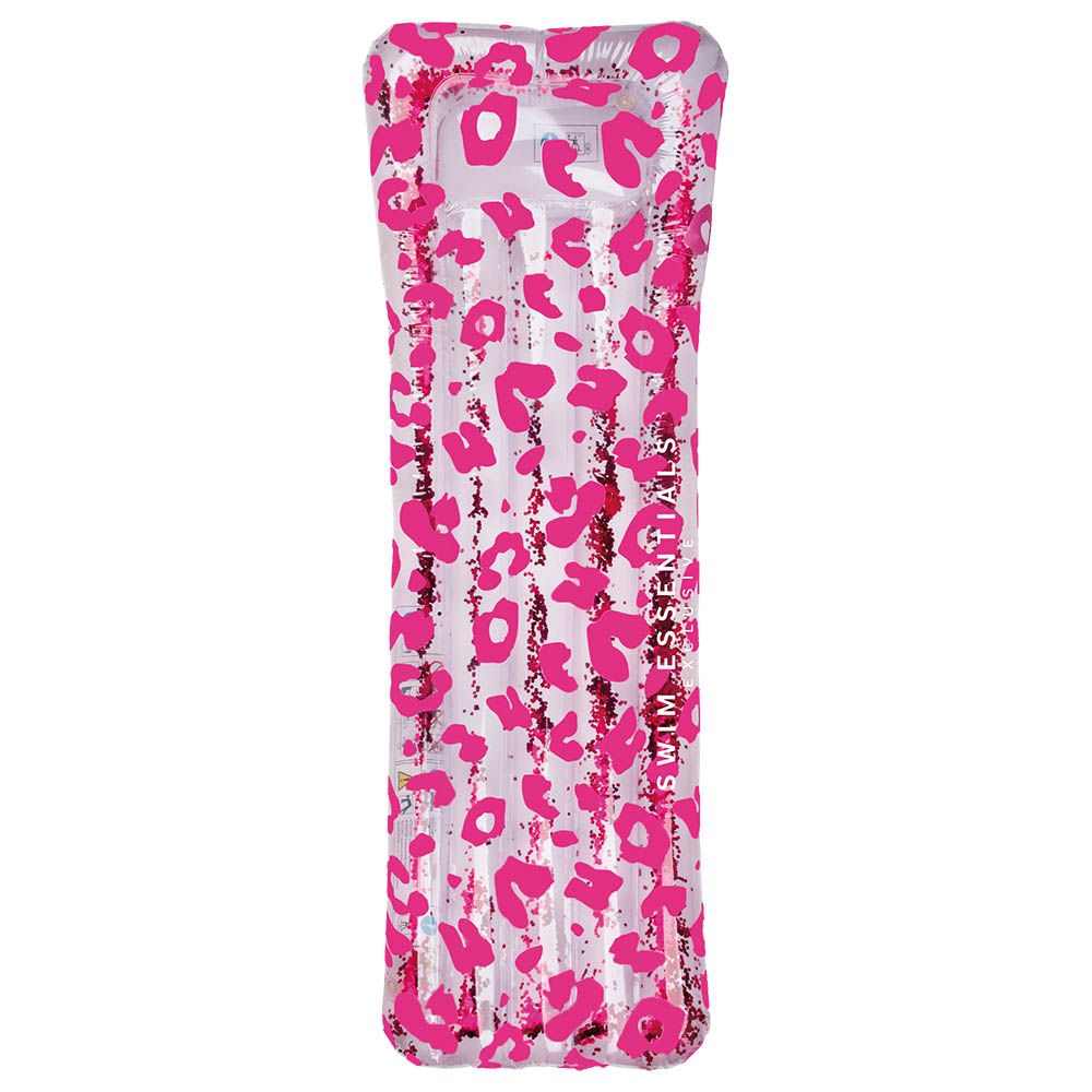 Swim Essentials - Luxe Version Transparent Leopard Lie-on Air Mattress - Neon
