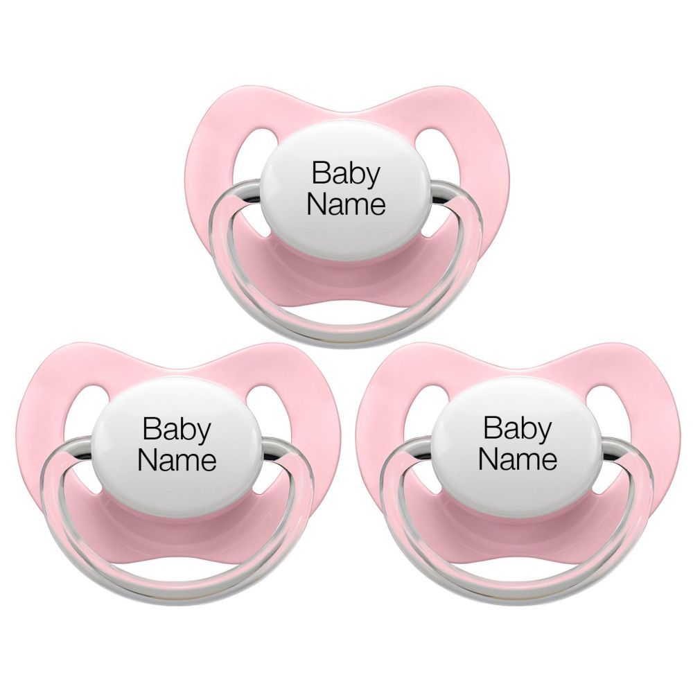 Littlemico Personalised Pacifiers 3 Pcs - Pink 5M+