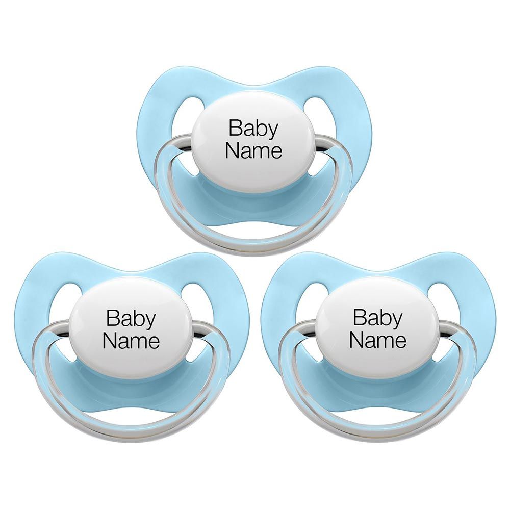 Littlemico Personalised Pacifiers 3 Pcs - Blue 0-6M