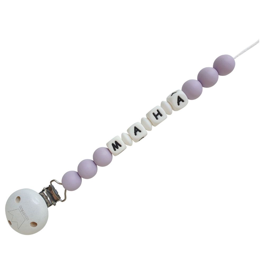 Littlemico - Silicone Personalised Pacifier Holder - Purple