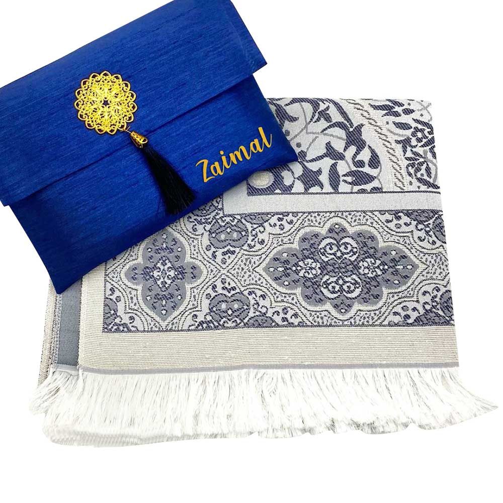 Zayoshe - Personalized Prayer Rug With Pouch - Blue