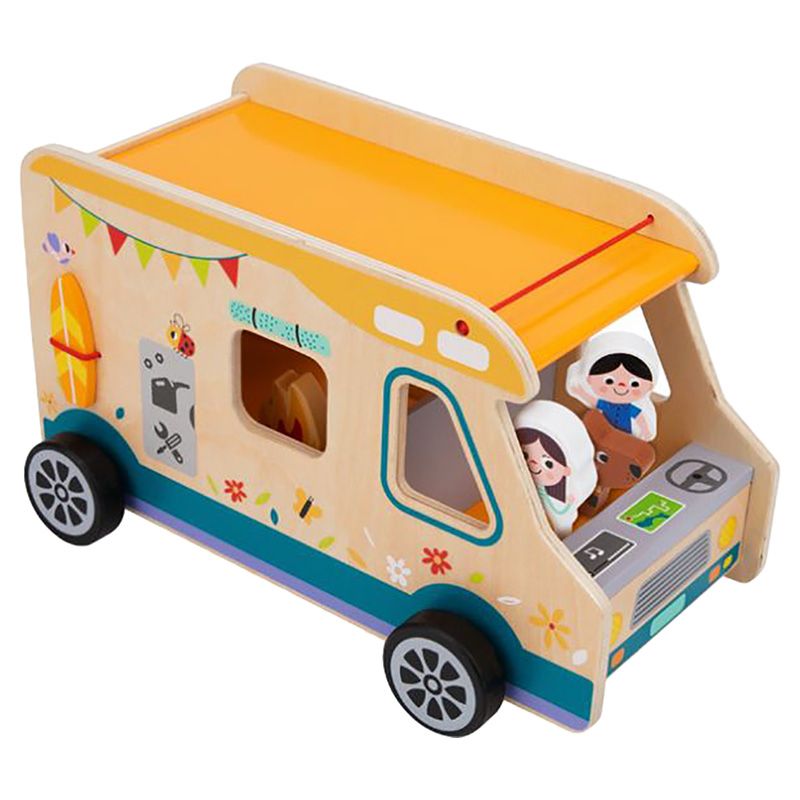 Tooky Toy - Wooden Camping Van RV Playset - 13pcs