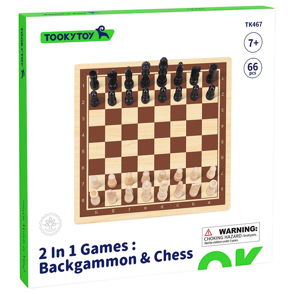 Tooky Toy - 2-In-1 Games - Backgammon/Chess