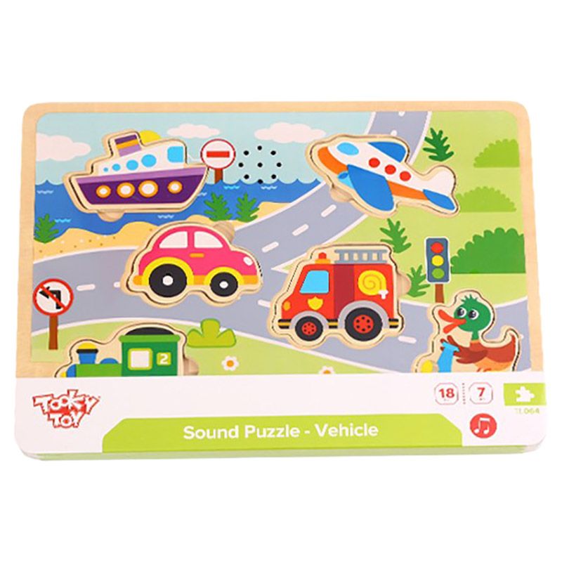 Tooky Toy - Wooden Vehicle Sound Puzzle